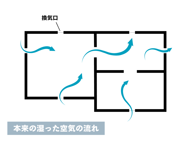 湿った空気の流れ